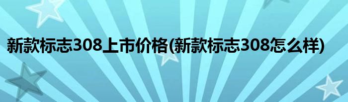 新款标志308上市价格(新款标志308怎么样)