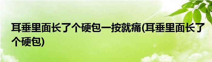 耳垂里面长了个硬包一按就痛(耳垂里面长了个硬包)