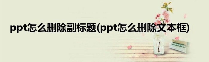 ppt怎么删除副标题(ppt怎么删除文本框)