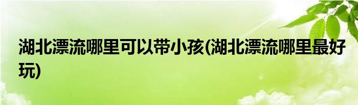 湖北漂流哪里可以带小孩(湖北漂流哪里最好玩)