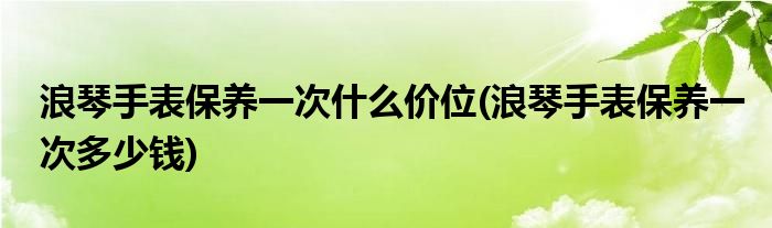 浪琴手表保养一次什么价位(浪琴手表保养一次多少钱)