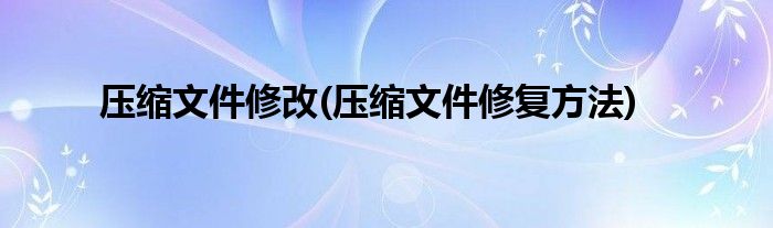 压缩文件修改(压缩文件修复方法)