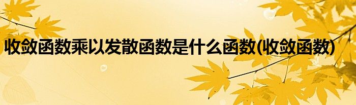 收敛函数乘以发散函数是什么函数(收敛函数)