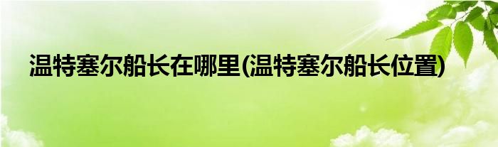 温特塞尔船长在哪里(温特塞尔船长位置)