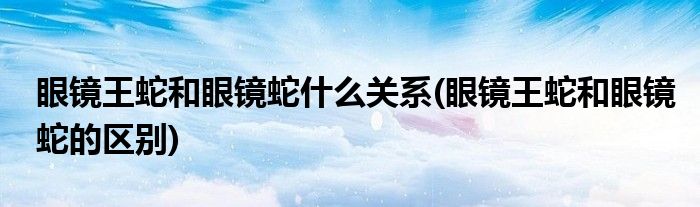 眼镜王蛇和眼镜蛇什么关系(眼镜王蛇和眼镜蛇的区别)