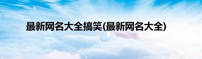 最新网名大全搞笑(最新网名大全)