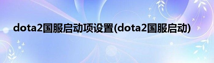 dota2国服启动项设置(dota2国服启动)