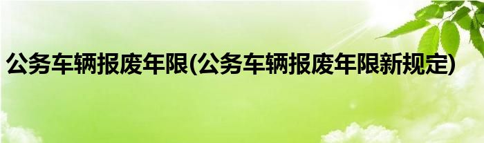 公务车辆报废年限(公务车辆报废年限新规定)