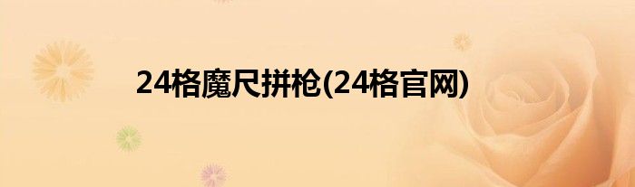 24格魔尺拼枪(24格官网)