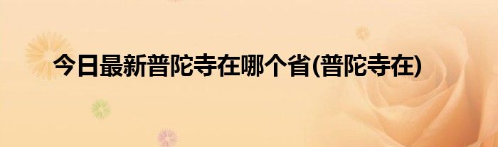 今日最新普陀寺在哪个省(普陀寺在)