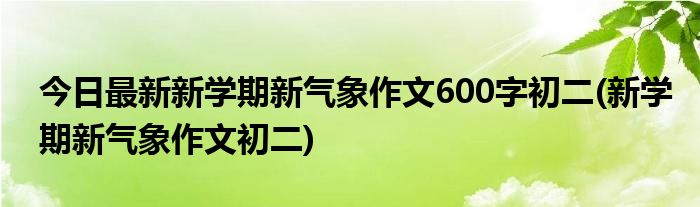 今日最新新学期新气象作文600字初二(新学期新气象作文初二)