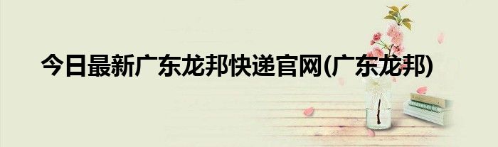 今日最新广东龙邦快递官网(广东龙邦)