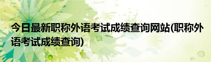 今日最新职称外语考试成绩查询网站(职称外语考试成绩查询)