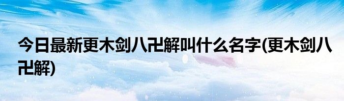 今日最新更木剑八卍解叫什么名字(更木剑八卍解)