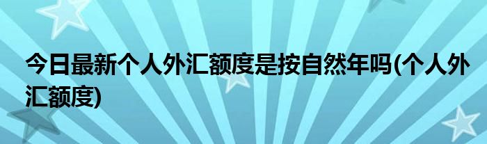 今日最新个人外汇额度是按自然年吗(个人外汇额度)