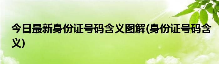 今日最新身份证号码含义图解(身份证号码含义)