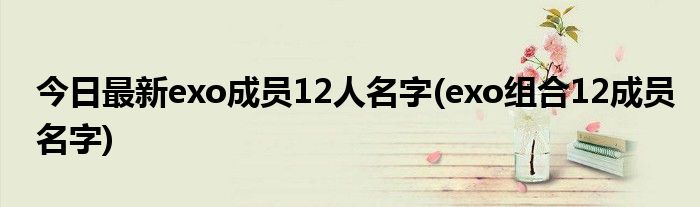 今日最新exo成员12人名字(exo组合12成员名字)