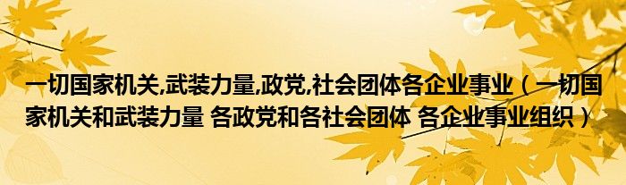 一切国家机关,武装力量,政党,社会团体各企业事业（一切国家机关和武装力量 各政党和各社会团体 各企业事业组织）