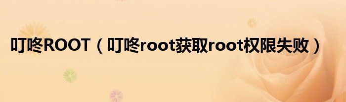 叮咚ROOT（叮咚root获取root权限失败）