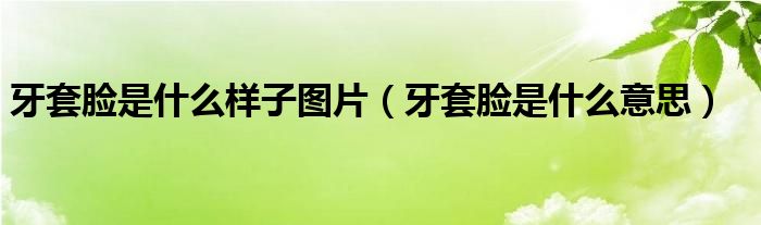 牙套脸是什么样子图片（牙套脸是什么意思）