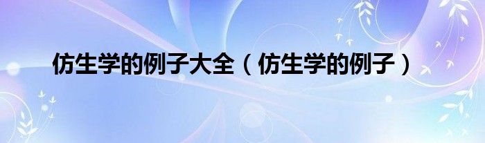 仿生学的例子大全（仿生学的例子）