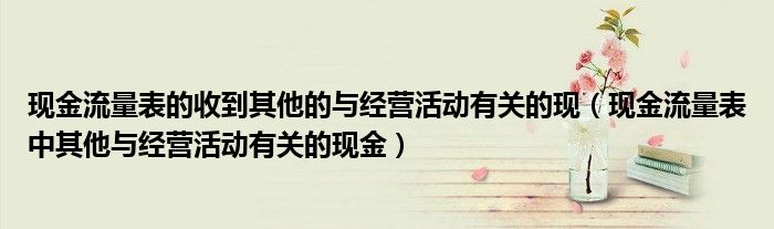 现金流量表的收到其他的与经营活动有关的现（现金流量表中其他与经营活动有关的现金）