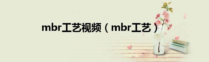 mbr工艺视频（mbr工艺）