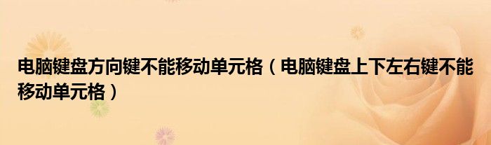 电脑键盘方向键不能移动单元格（电脑键盘上下左右键不能移动单元格）