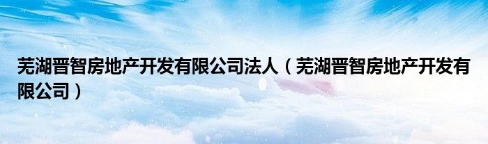 芜湖晋智房地产开发有限公司法人（芜湖晋智房地产开发有限公司）