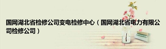 国网湖北省检修公司变电检修中心（国网湖北省电力有限公司检修公司）