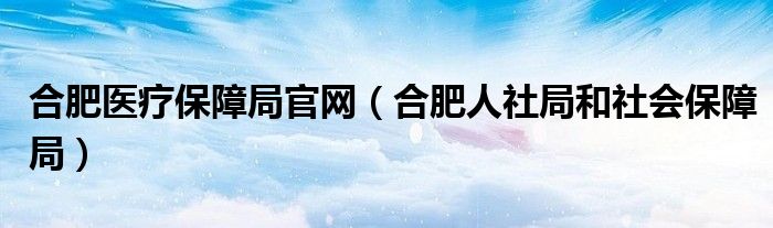 合肥医疗保障局官网（合肥人社局和社会保障局）