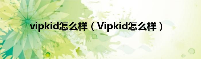 vipkid怎么样（Vipkid怎么样）