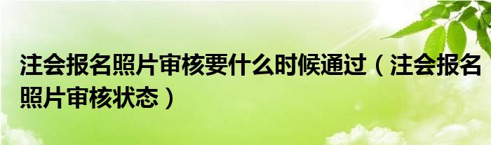 注会报名照片审核要什么时候通过（注会报名照片审核状态）