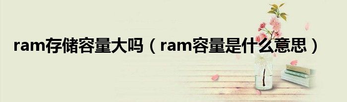 ram存储容量大吗（ram容量是什么意思）