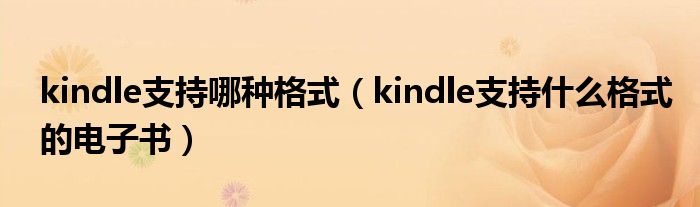 kindle支持哪种格式（kindle支持什么格式的电子书）