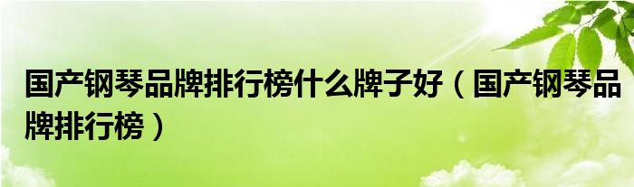 国产钢琴品牌排行榜什么牌子好（国产钢琴品牌排行榜）