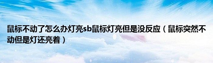 鼠标不动了怎么办灯亮sb鼠标灯亮但是没反应（鼠标突然不动但是灯还亮着）