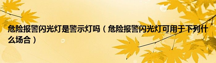 危险报警闪光灯是警示灯吗（危险报警闪光灯可用于下列什么场合）