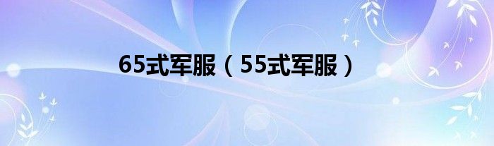 65式军服（55式军服）