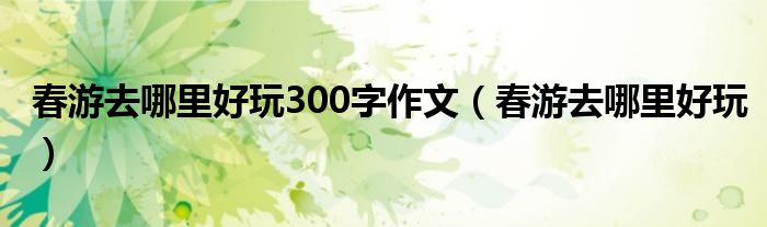 春游去哪里好玩300字作文（春游去哪里好玩）