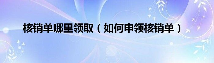 核销单哪里领取（如何申领核销单）