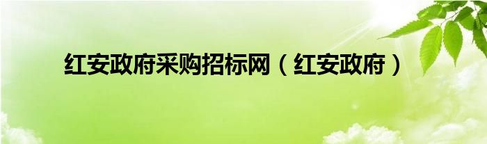 红安政府采购招标网（红安政府）