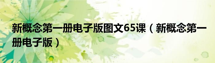 新概念第一册电子版图文65课（新概念第一册电子版）