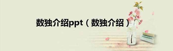 数独介绍ppt（数独介绍）