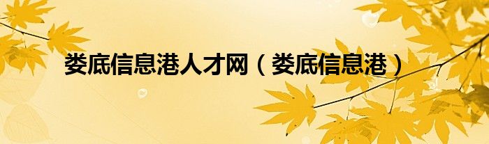 娄底信息港人才网（娄底信息港）