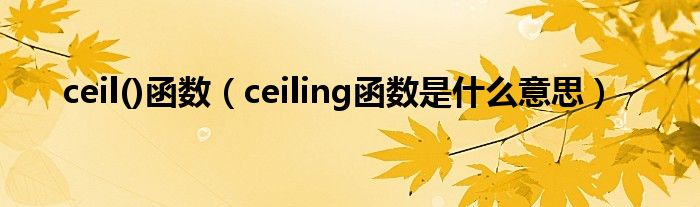 ceil()函数（ceiling函数是什么意思）