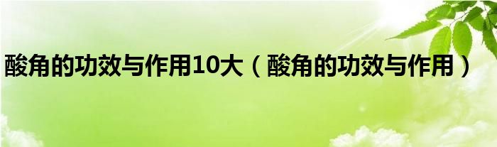 酸角的功效与作用10大（酸角的功效与作用）