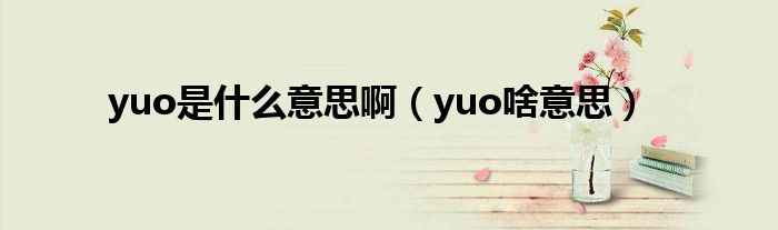 yuo是什么意思啊（yuo啥意思）