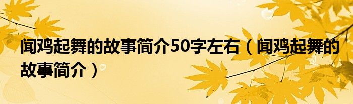 闻鸡起舞的故事简介50字左右（闻鸡起舞的故事简介）