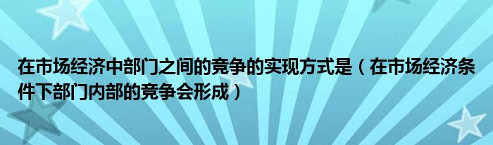 在市场经济中部门之间的竞争的实现方式是（在市场经济条件下部门内部的竞争会形成）